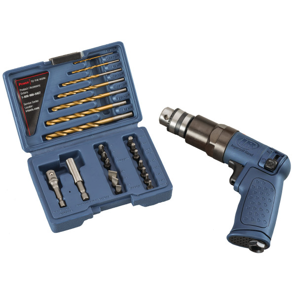 Ingersoll Rand 7804KA kit med reversibel mini-tryckluftsborrmaskin, borrar och bits