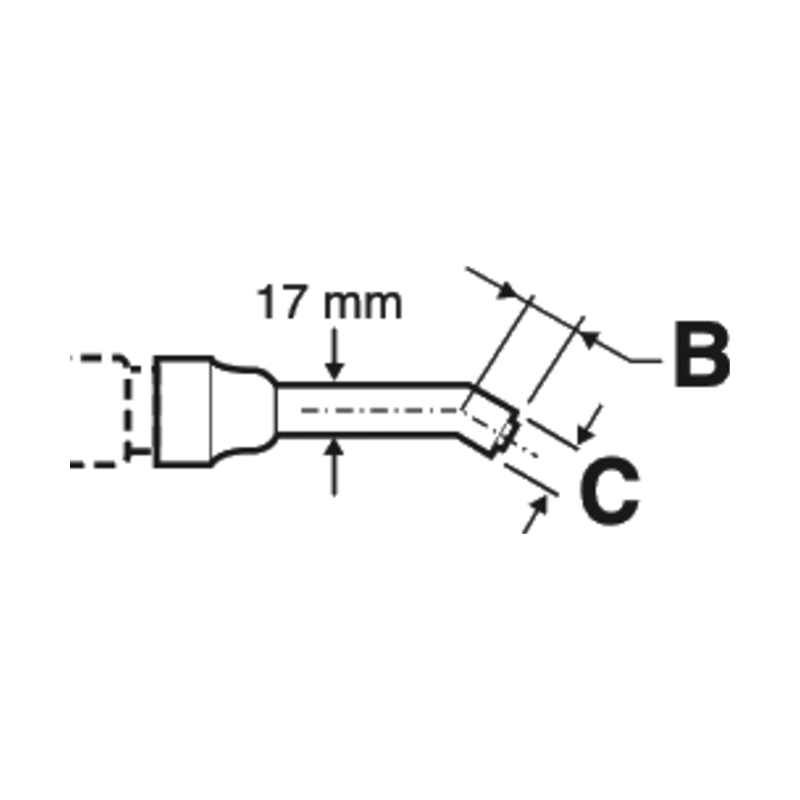 Ingersoll Rand P33N 30° angle head 17 mm – dimension drawing